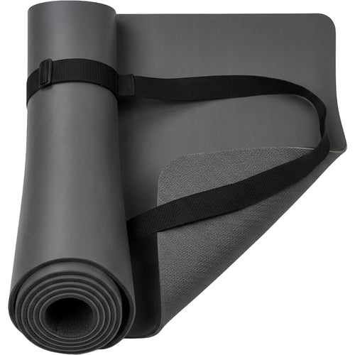 Kvyra Natural Rubber PU Yoga Mat 183 x 68 cm Charcoal with Sling - Product view